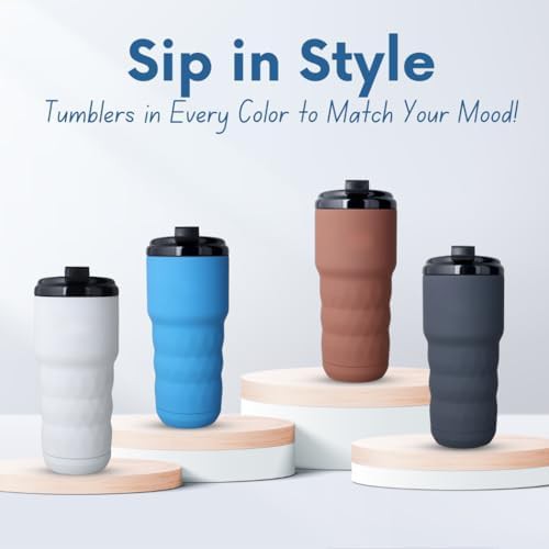Gray stainless steel coffee tumbler 20 oz — photo 5