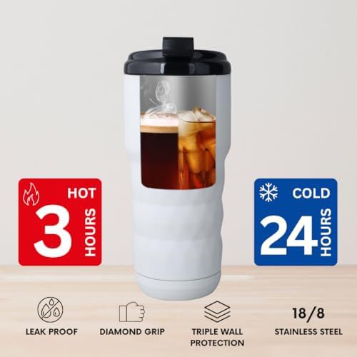 White stainless steel coffee tumbler 20 oz — photo 3