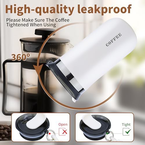 White 17 oz Leakproof Travel Coffee Mug — photo 4