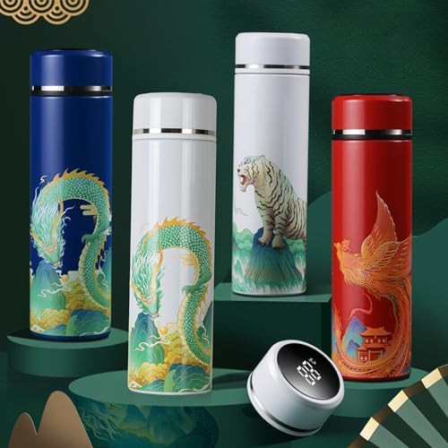 Blue dragon Chinese art insulated water bottle — photo 4