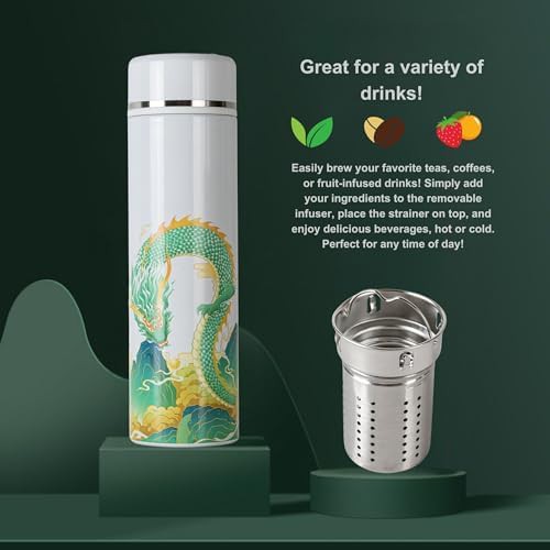 Blue dragon Chinese art insulated water bottle — photo 5