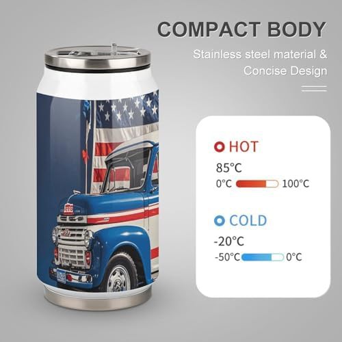 Patriotic trucks printed insulated cola tumbler — photo 3