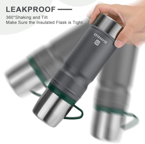 Dark grey stainless steel insulated bottle 23 oz — photo 3