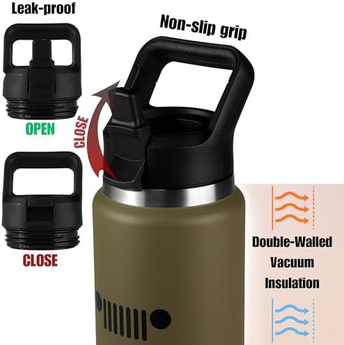 Military green Jeep vacuum insulated bottle — photo 4