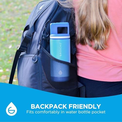 Scuba Blue Kids Water Bottle with Straw — photo 3