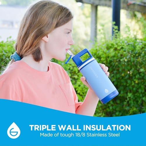 Scuba Blue Kids Water Bottle with Straw — photo 4