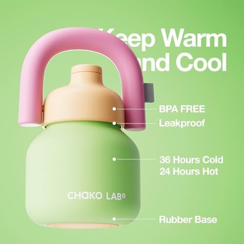 Green and Orange Vacuum Flask with Straw — photo 3