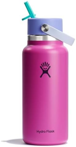 Holiday Punch Wide Mouth Straw Bottle 32 oz