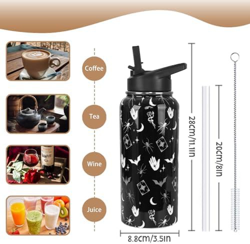 Gothic Bats Pattern Insulated Travel Tumbler — photo 3