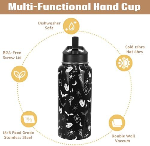 Gothic Bats Pattern Insulated Travel Tumbler — photo 5