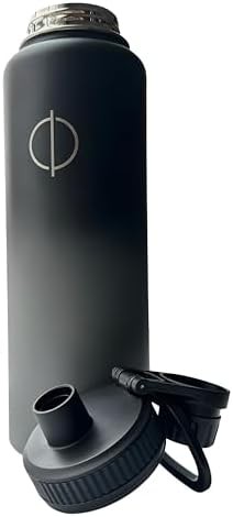 Black and grey 40 oz insulated bottle