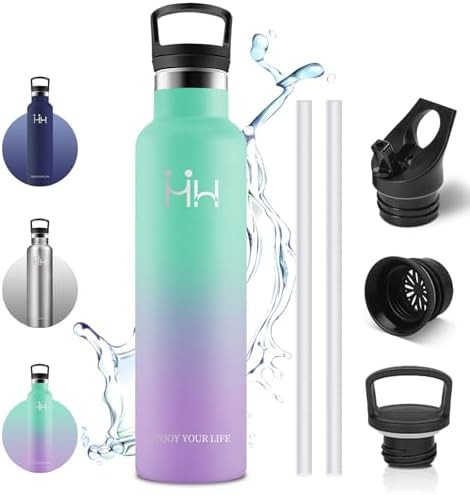 Vikaster 1 litre water bottle with straw