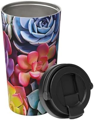 Colorful succulent print coffee tumbler 17oz