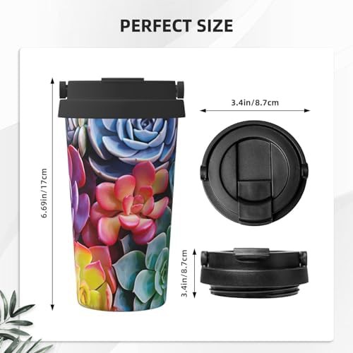 Colorful succulent print coffee tumbler 17oz — photo 3