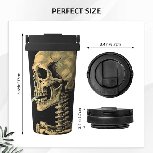 Skeleton print insulated coffee mug with handle — photo 3