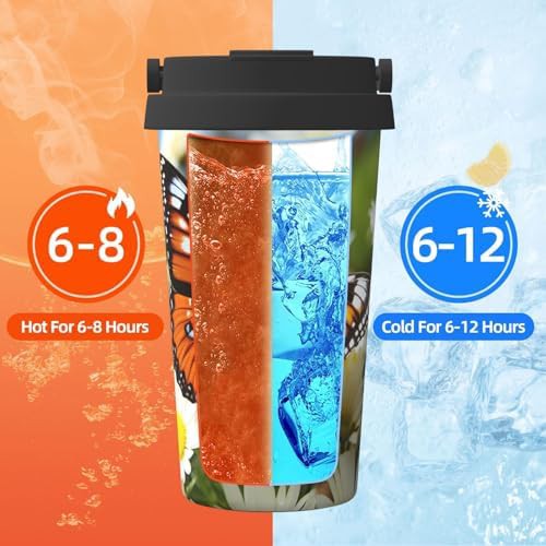 Butterfly on daisy flower print coffee tumbler 17oz — photo 5