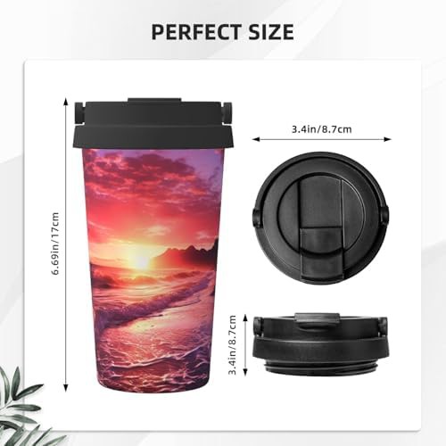 Beach sunset print coffee tumbler 17oz — photo 3