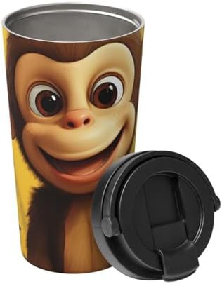 Monkey banana print coffee tumbler 17oz