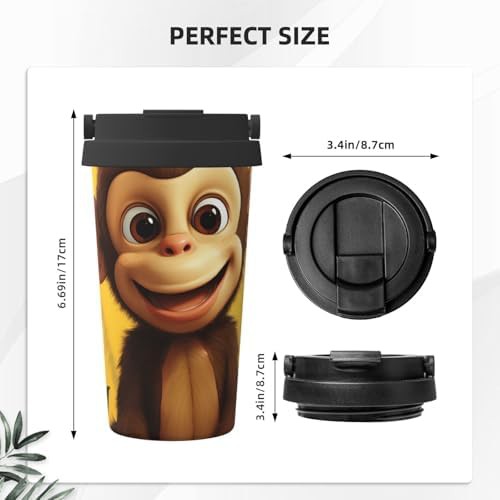 Monkey banana print coffee tumbler 17oz — photo 3
