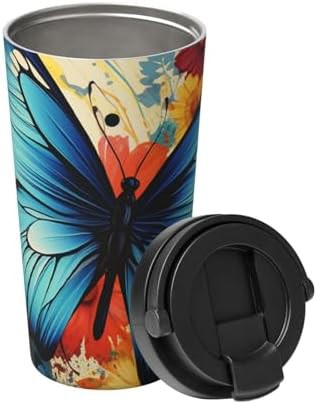 Decorative butterfly print coffee tumbler 17oz