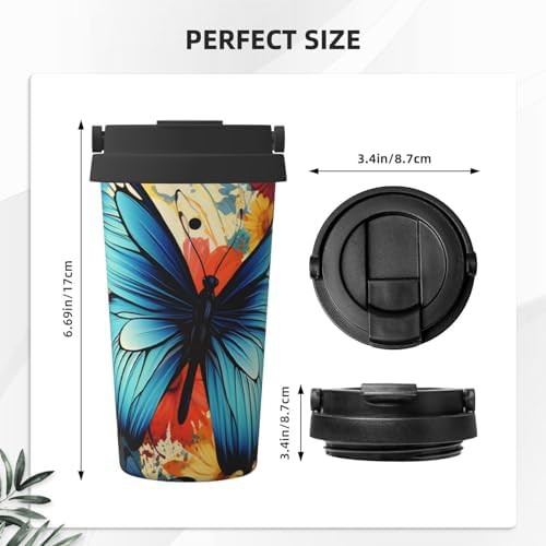 Decorative butterfly print coffee tumbler 17oz — photo 3