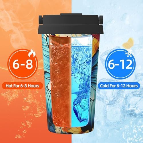Decorative butterfly print coffee tumbler 17oz — photo 5