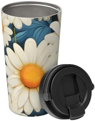 Daisy print coffee tumbler 17oz