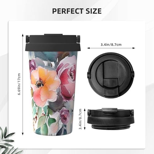 Watercolor floral corner bouquet tumbler 17oz — photo 3