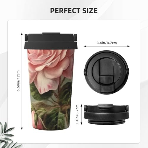 Vintage rose print coffee tumbler 17oz — photo 3