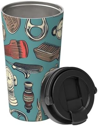 Barber shop theme print coffee tumbler 17oz