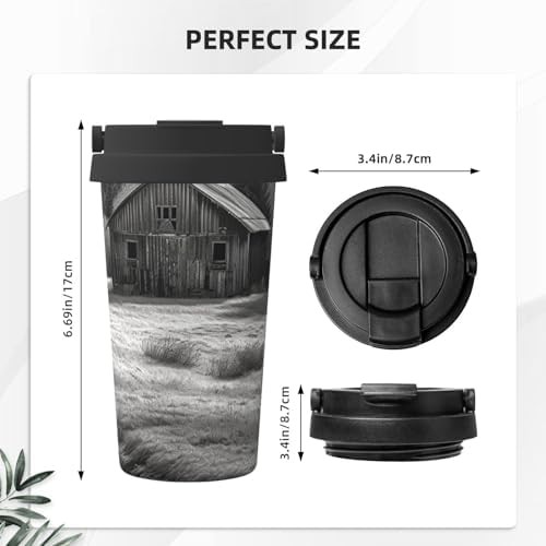 Barn black and white print coffee mug — photo 3