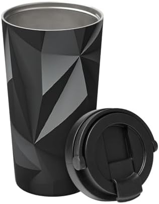 Black geometric print coffee tumbler 17oz