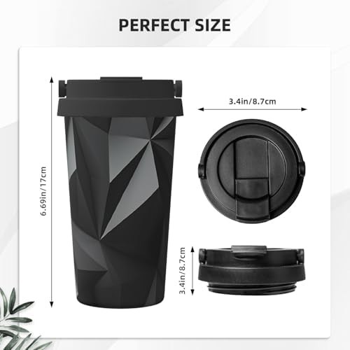 Black geometric print coffee tumbler 17oz — photo 3