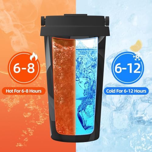Black geometric print coffee tumbler 17oz — photo 5