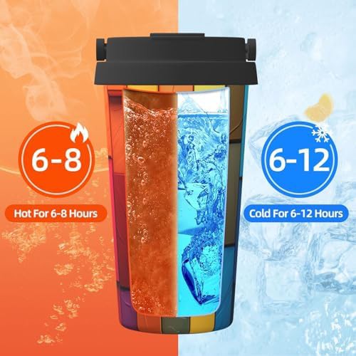 Colorful board texture print coffee tumbler 17oz — photo 5