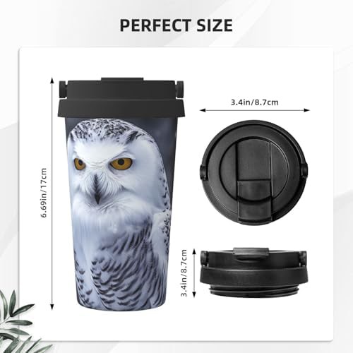 Arctic owl print coffee tumbler 17oz — photo 3