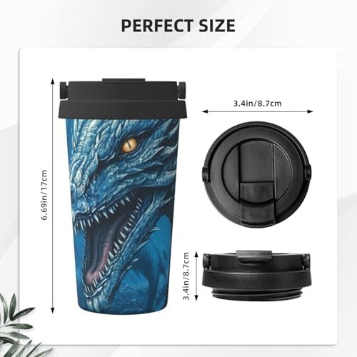 Dragon cool blue print coffee tumbler 17oz — photo 3