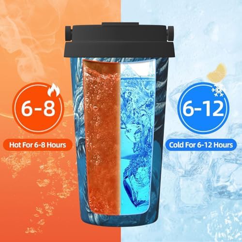 Dragon cool blue print coffee tumbler 17oz — photo 5