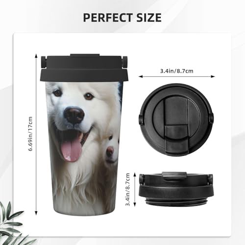 White dog print coffee tumbler 17oz — photo 3
