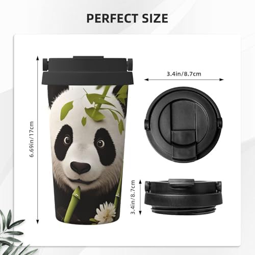 Cute giant panda print coffee tumbler 17oz — photo 3