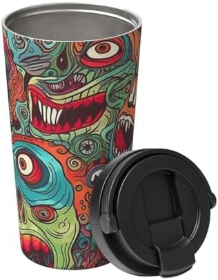 Abstract monster print coffee tumbler 17oz