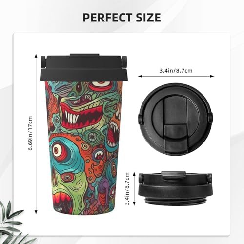 Abstract monster print coffee tumbler 17oz — photo 3