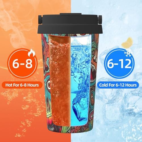 Abstract monster print coffee tumbler 17oz — photo 5