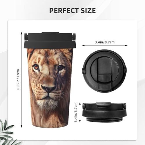 Art lion print insulated coffee mug — photo 3