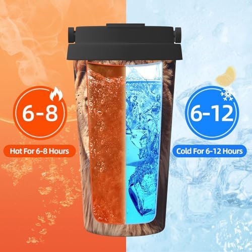 Art lion print insulated coffee mug — photo 5