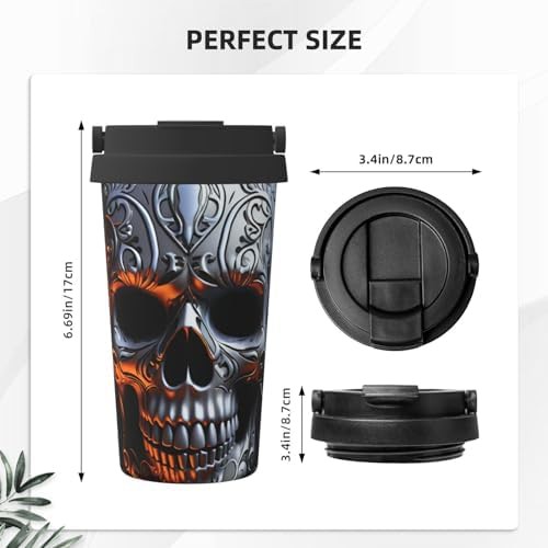 Cool skull graphics print coffee tumbler 17oz — photo 3