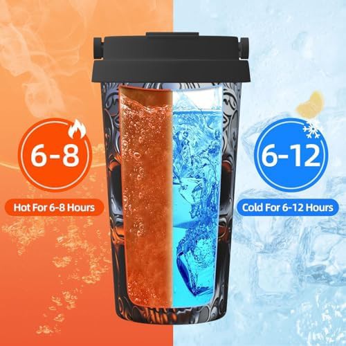 Cool skull graphics print coffee tumbler 17oz — photo 5