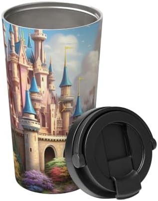 Colored castle print coffee tumbler 17oz