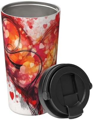 Abstract heart print coffee tumbler 17oz