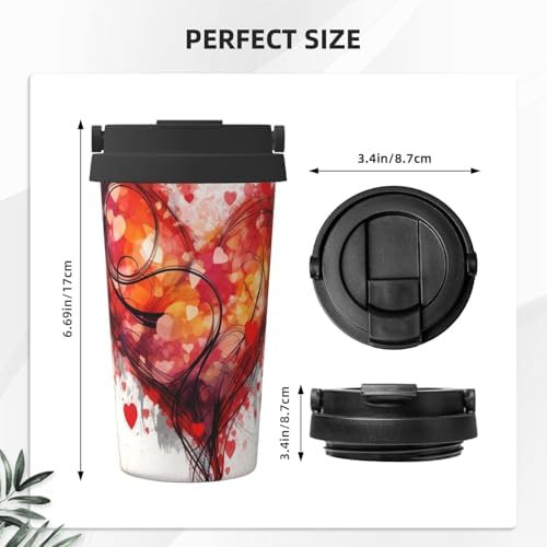Abstract heart print coffee tumbler 17oz — photo 3